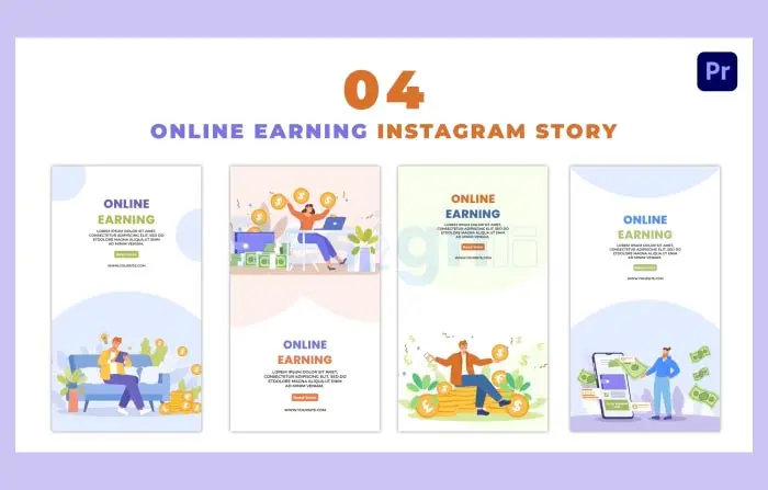 Online Earning Money Premium Vector Instagram Story